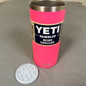 YETI Rambler Wine Chiller Tropical Pink w/ Silicone Landing Pad- NWT